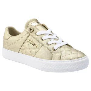 GUESS Women's Loven Casual Lace-Up Sneakers GOLD TONE Size 5